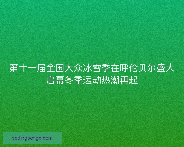 第十一届全国大众冰雪季在呼伦贝尔盛大启幕冬季运动热潮再起